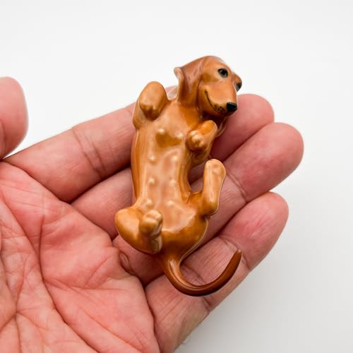Brown Ceramic Dachshund Figurine V245597