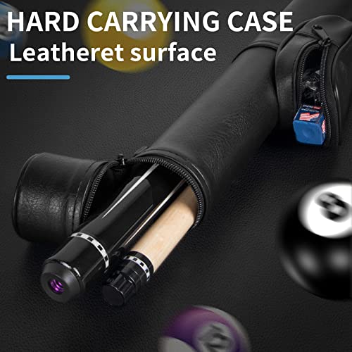 58 Inch Pool Cue Stick Set with Black Pool Cue Case O368107