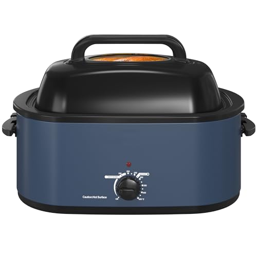 Silver Stainless Steel Electric Roaster Oven with Removable Pan and Rack T6966