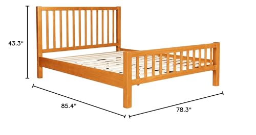 Queen Cherry Wooden Platform Bed with 2 Nightstands U230091