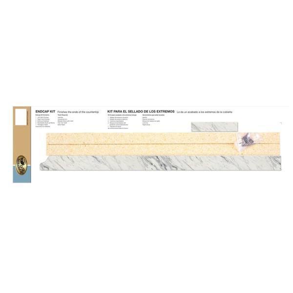 8 ft White Laminate Countertop Kit with Left Miter and Full Wrap Ogee Edge Z959