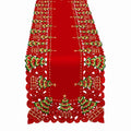 Embroidered Christmas Holly Tree Table Runner, Rectangular 16 x 72 Inch U175234