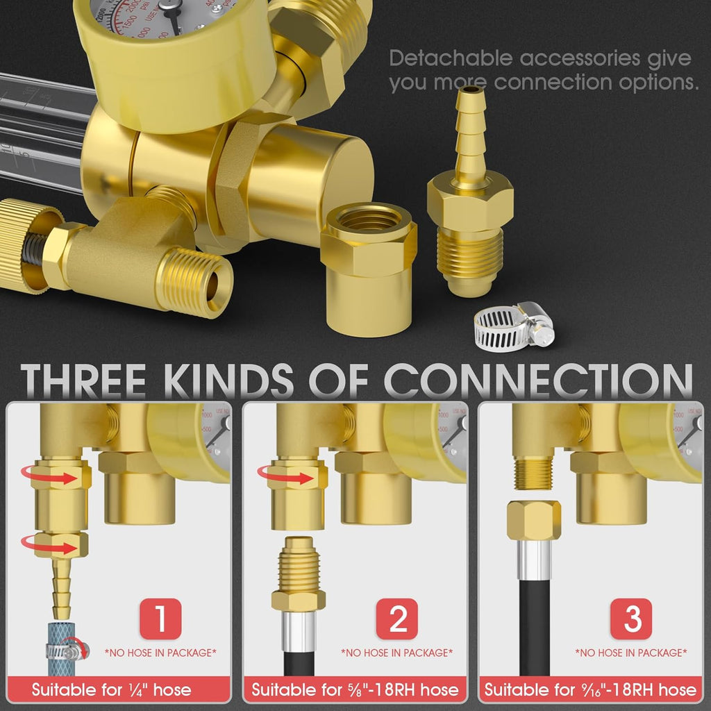 200A AC/DC Aluminum Tig Welder with Pulse Large LED Display Digital Inverter STICK/TIG 110/220V Dual Voltage Mig Tig Flow Meter Gas Regulator Gauge K14242