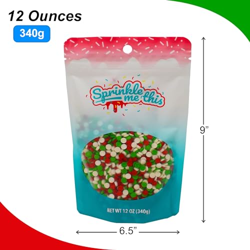 12 Oz White Green Red Christmas Sprinkles M40110
