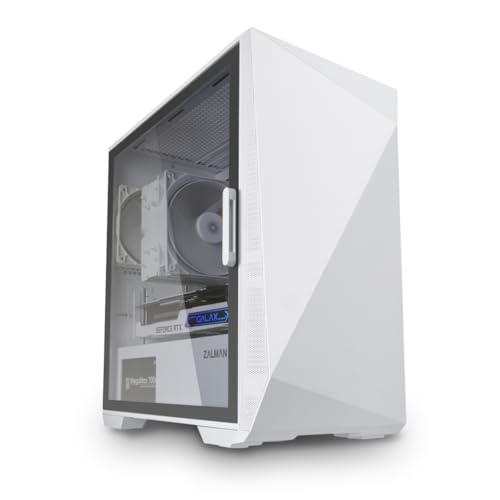 White mATX PC Case with Tempered Glass Side Panel T55369