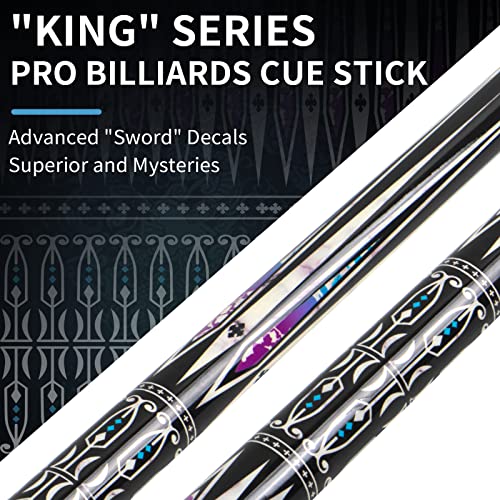 58 Inch Pool Cue Stick Set with Black Pool Cue Case O368107