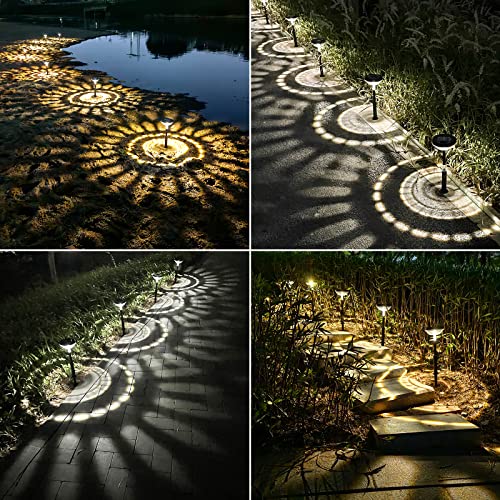 Solar Pathway Lights 8 Pack Warm White Cool White LED Outdoor IP67 Waterproof Path Lights U4947