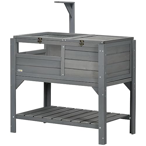Gray Tortoise Enclosure with Shelf Storage U433612
