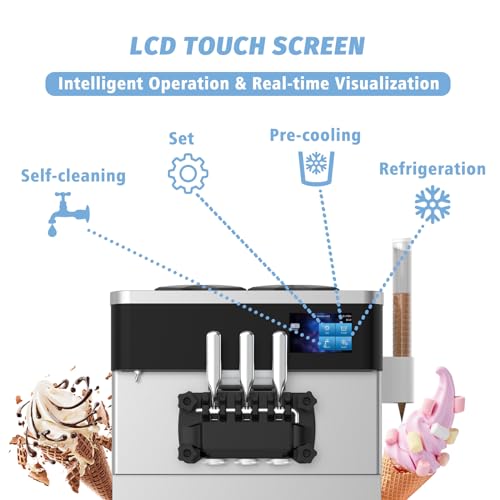 3 Flavors 110V Soft Serve Ice Cream Machine D84230