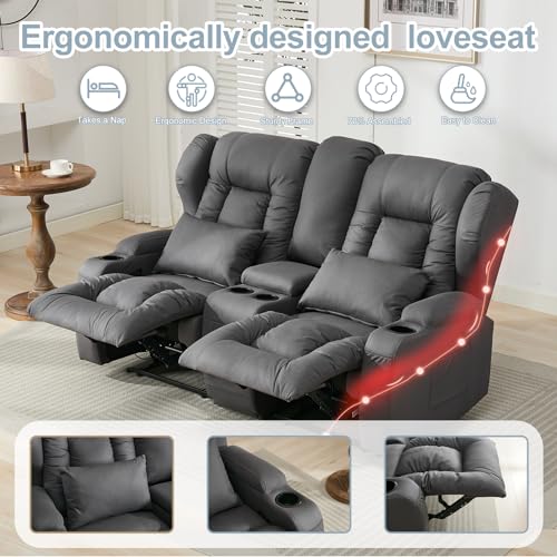 Beige RV Loveseat Recliner Sofa O79851