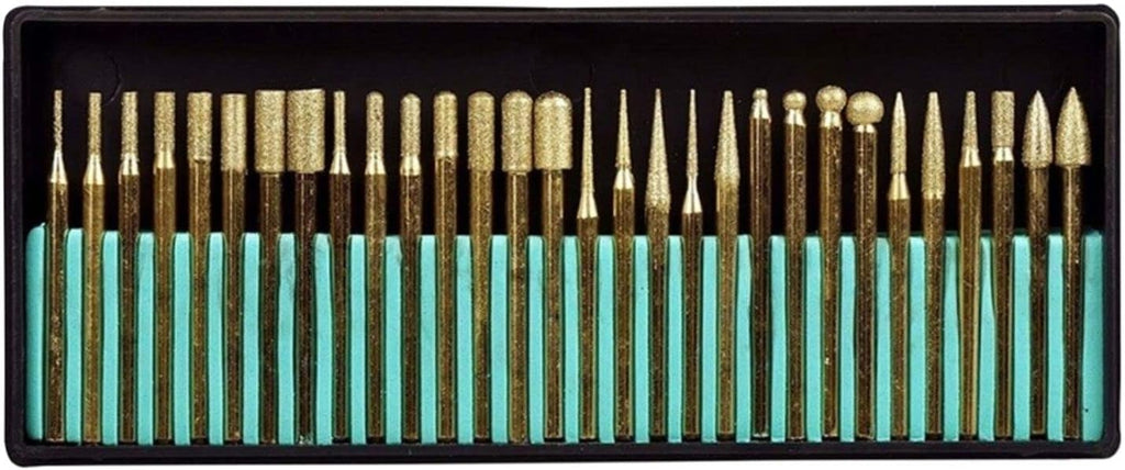 30 Piece Titanium Coated Diamond Drill Burr Set H388217