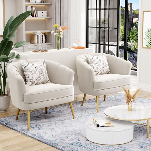 Green Velvet Accent Chair with Golden Metal Legs U651