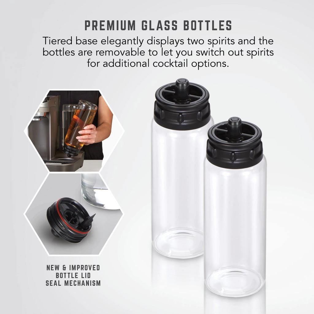 2 Glass Spirit Bottles Cocktail Machine X472
