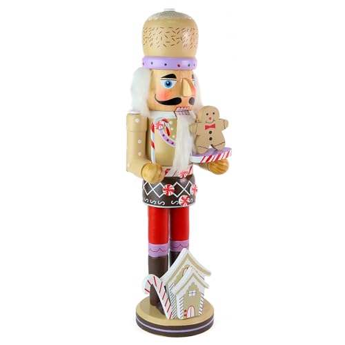 14" Wooden Gingerbread Chef Nutcracker B6434