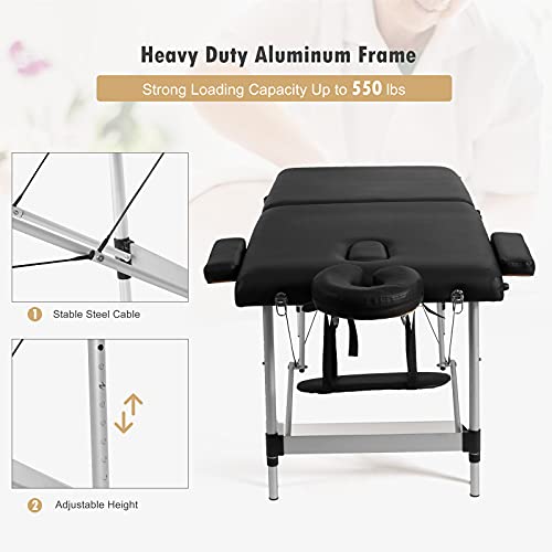 84" Portable Folding Massage Bed with Carry Case M685