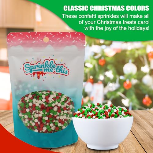 12 Oz White Green Red Christmas Sprinkles M40110