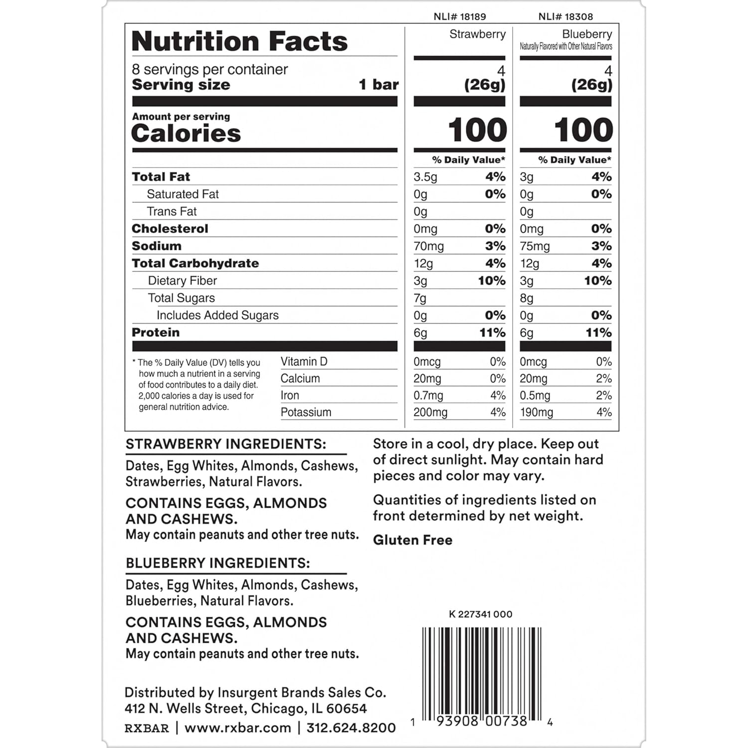 Gluten Free Protein Bars Variety Pack, 7.3oz Box (8 Bars) I23483