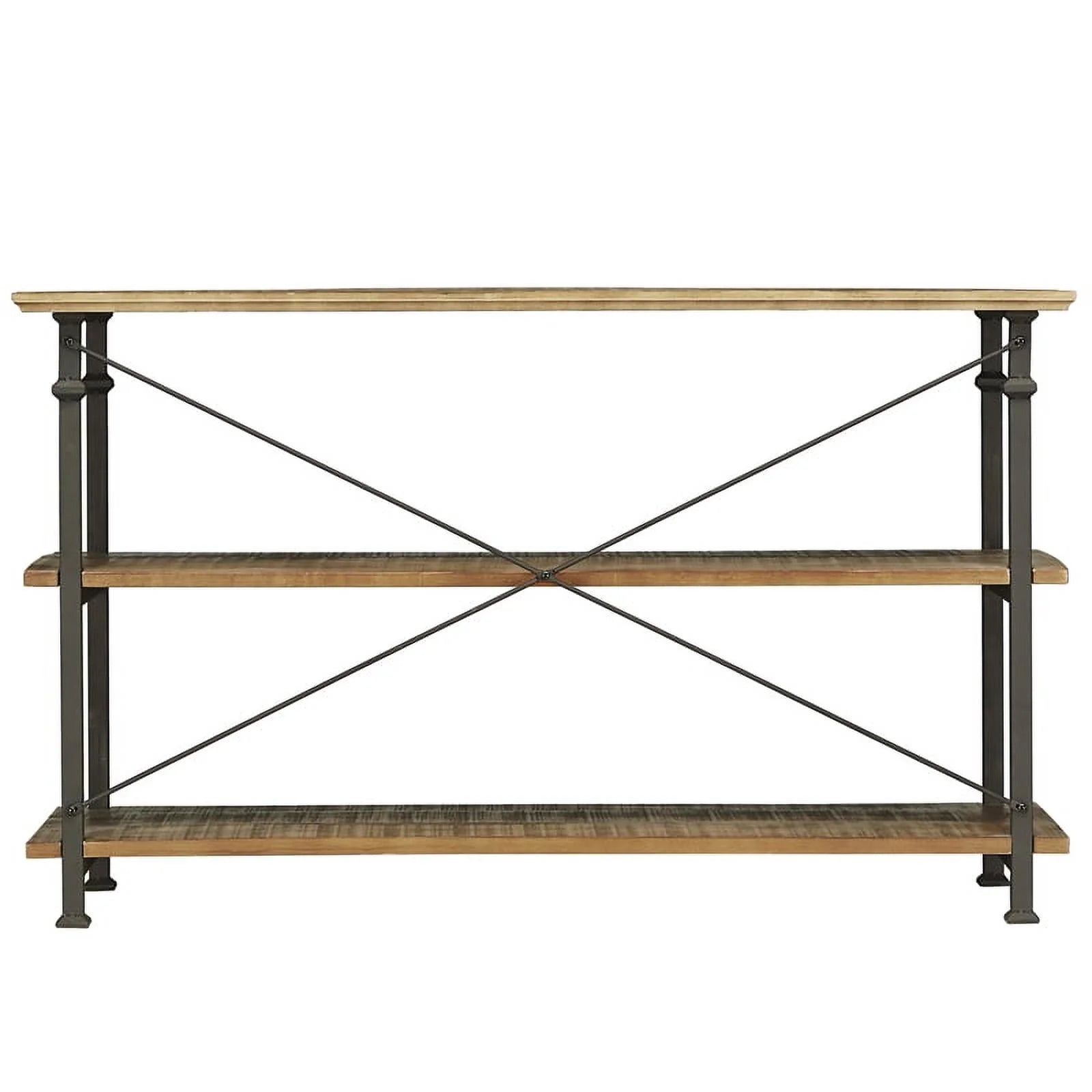 Black Wood Metal Sofa Table TV Stand Console Unit D25530
