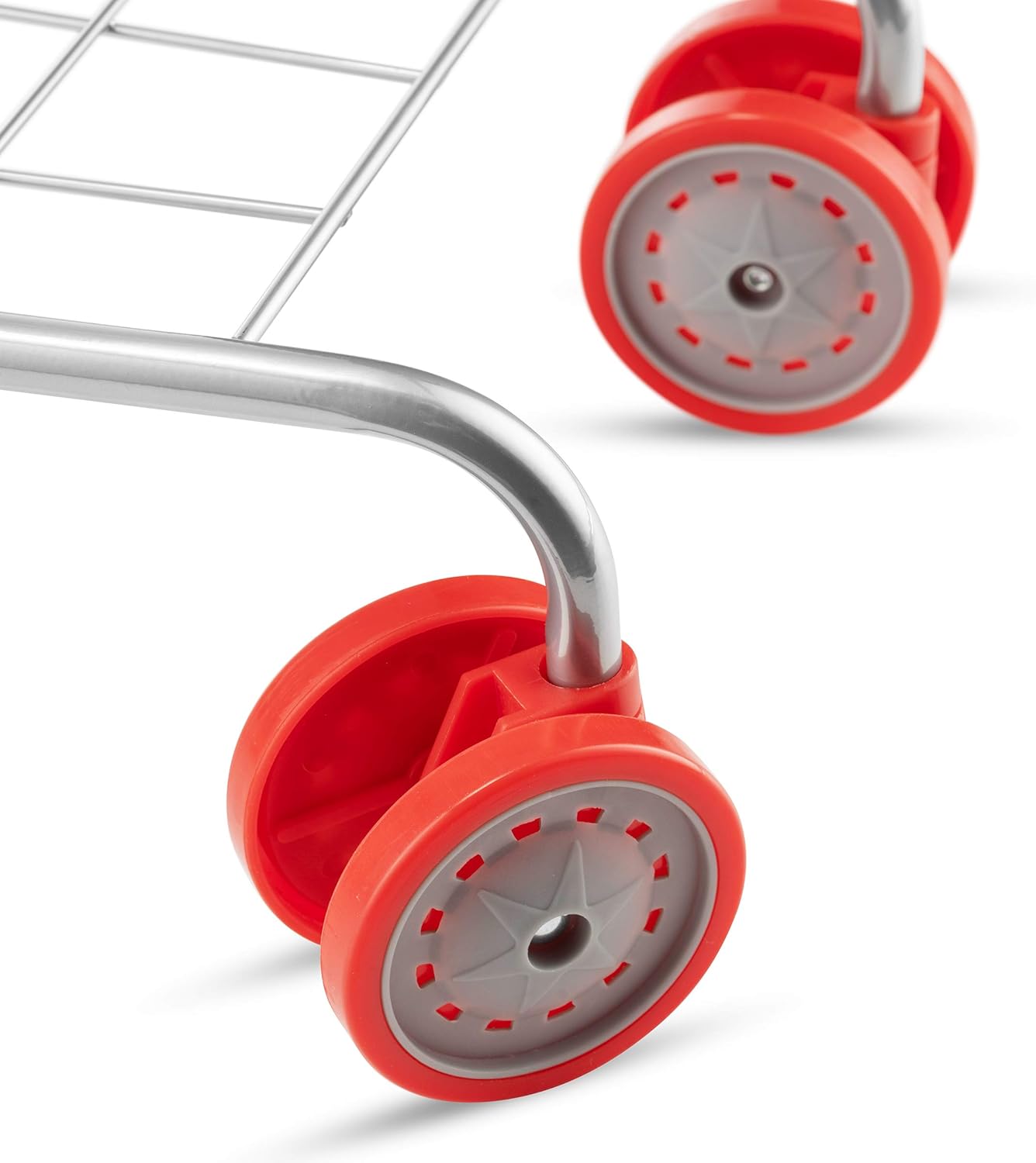 Red Foldable Toy Shopping Cart with Swivel Wheels Q54184