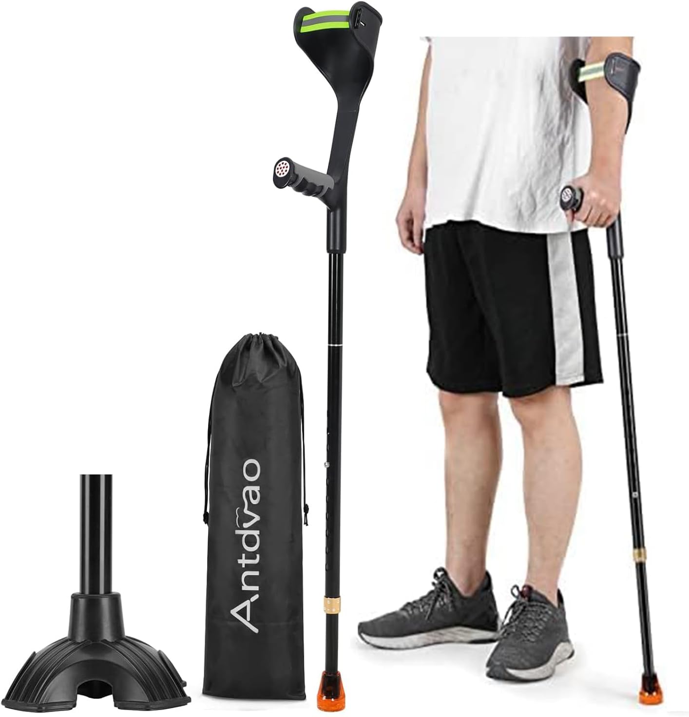 Black Aluminum Forearm Crutches T4173