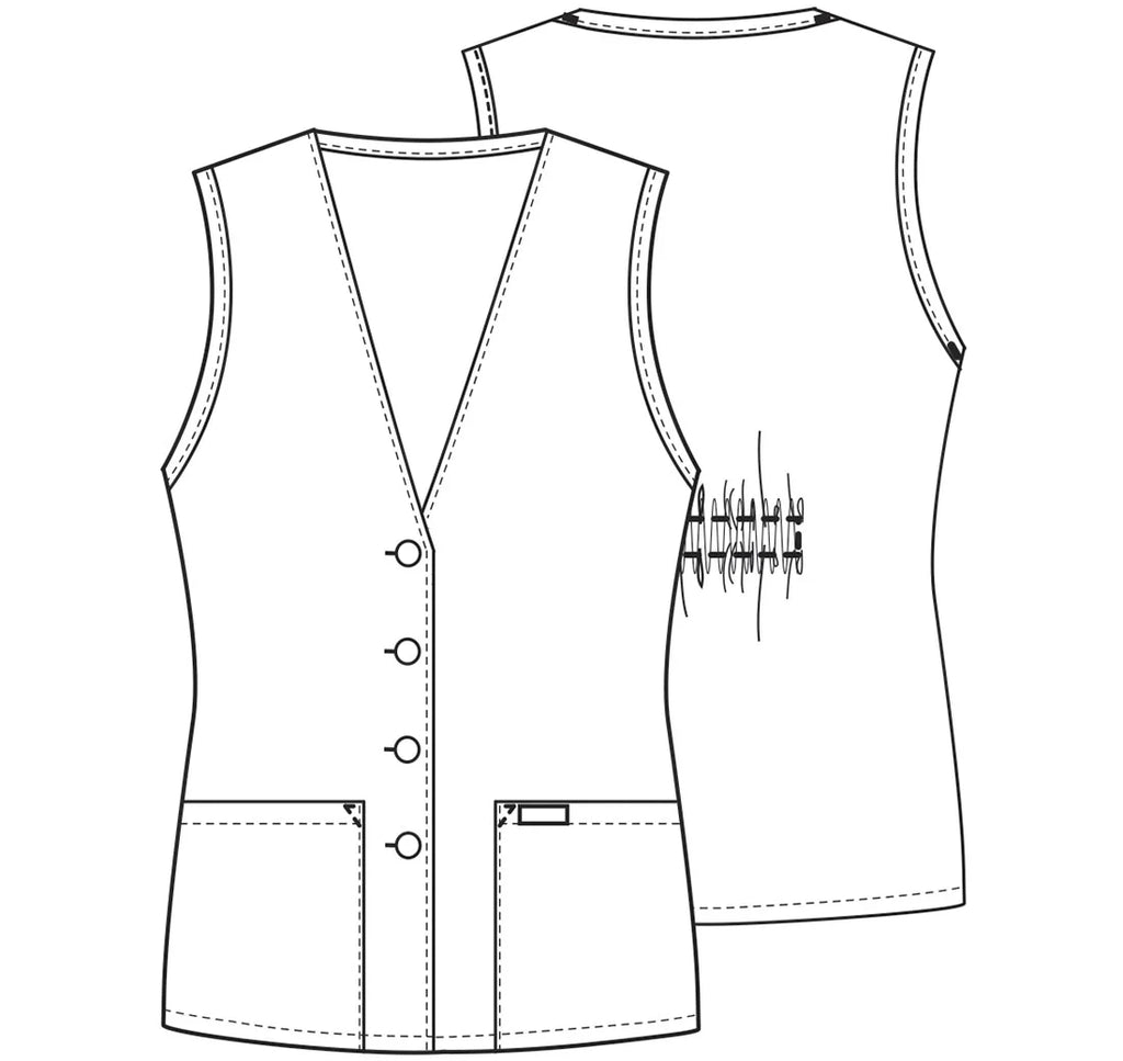 Button Front Scrubs Vest N91641