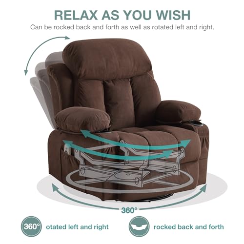 Massage Recliner Chair with Heat and Vibration, Breathable Fabric Ergonomic Single Sofa Chair X60644