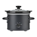 2 QT Matte Black Slow Cooker with Removeable Stoneware Pot B1159