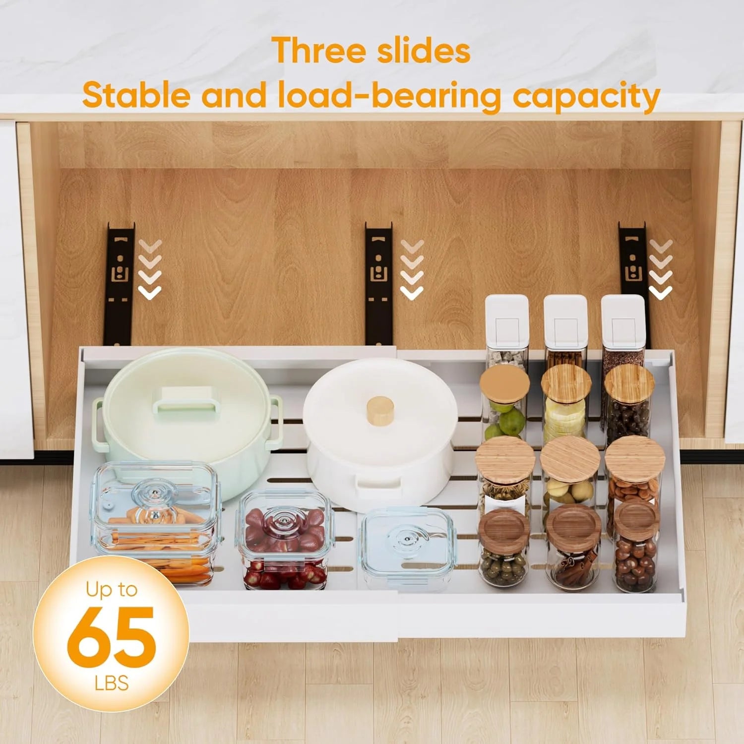 2 Pack Expandable Pull Out Cabinet Organizer Adhesive L159428