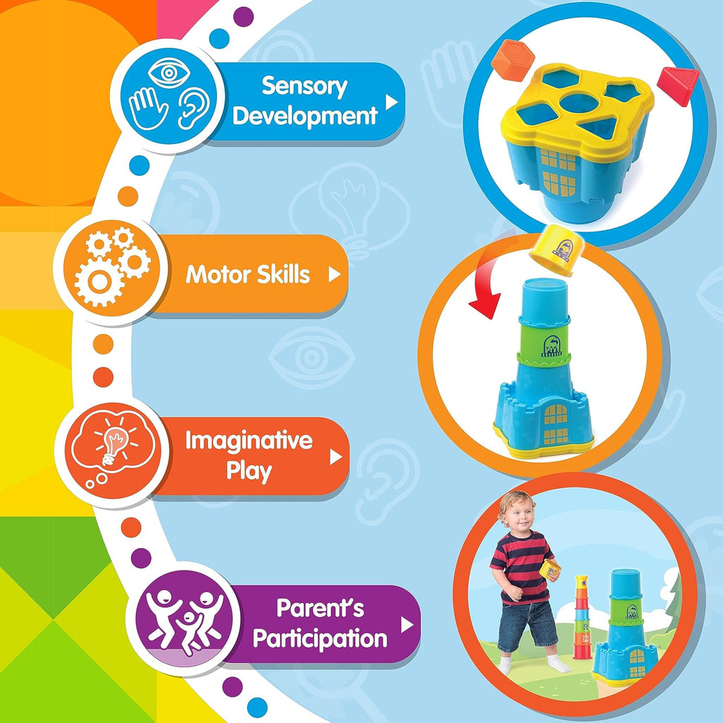 Stacking Nesting Cups with Shape Sorting Blocks Y747