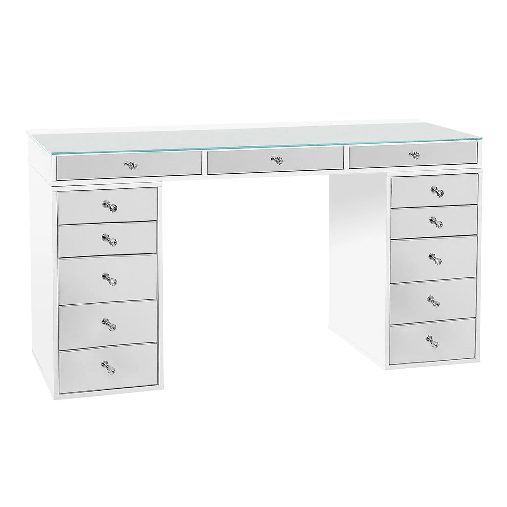 Bright White Solid Material 5 Drawer Vanity Desk E952