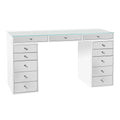 Bright White Solid Material 5 Drawer Vanity Desk E952