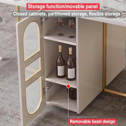 Folding Square Dining Table with Wheels and Storage Racks C228949