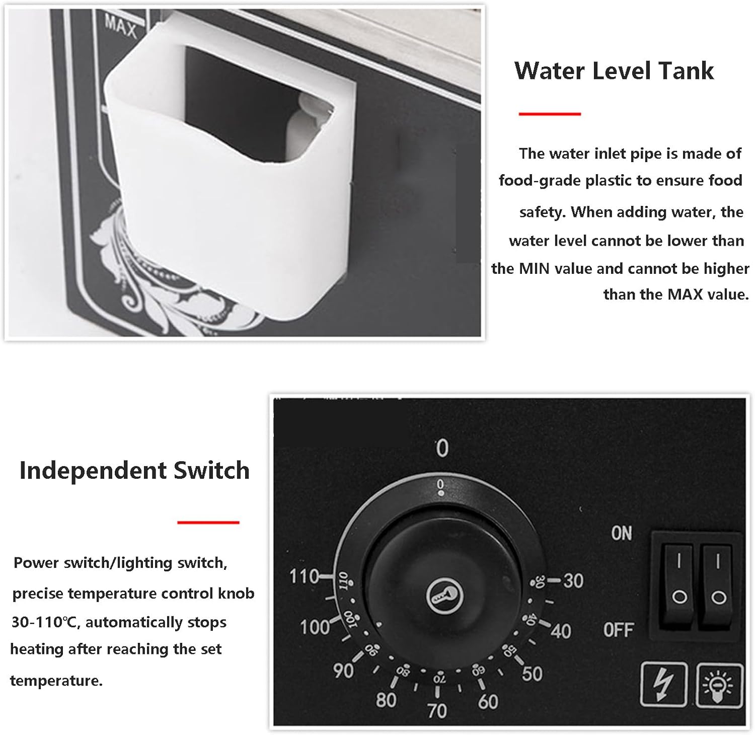 Commercial Kitchen Steamer with Water Level Tank C96713