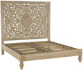Mango Wood Queen Bed in Brown/Whitewash O437473