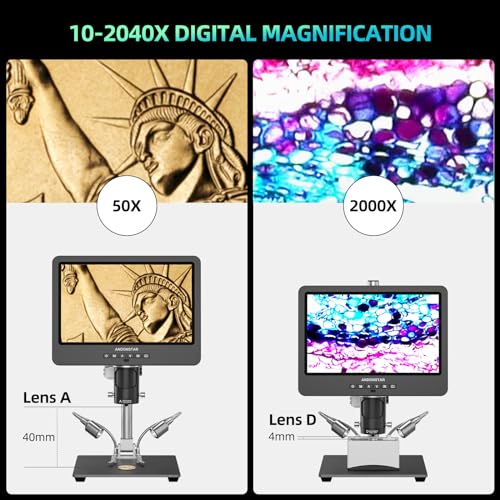7'' HDMI Digital Microscope with 3 Lens 2160P Video Record and 32GB Card O4324