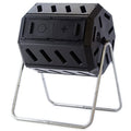 Black 37 Gallon Dual Chamber Tumbling Composter K341813