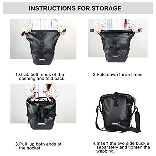 Black 20L Waterproof Bicycle Pannier Rear Seat Bag X14759