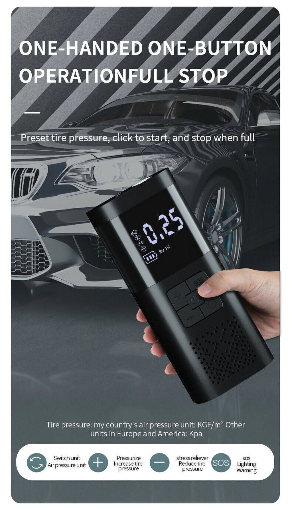 Portable 150PSI Digital Electric Tire Inflator Air Pump W30215