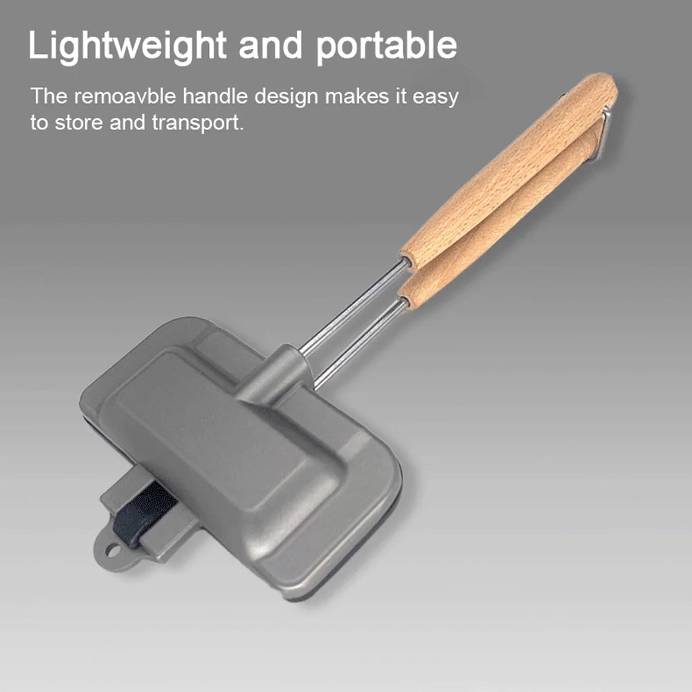 Double-Sided Non-Stick Aluminum Sandwich Maker with Removable Handle N27191