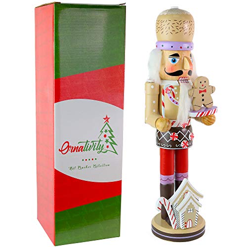 14" Wooden Gingerbread Chef Nutcracker B6434