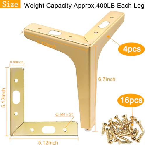 4 PCS Gold Metal Furniture Legs E635256