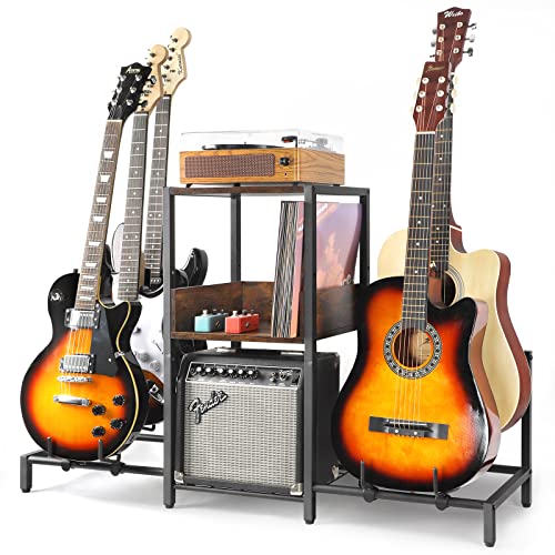 4-Tier Adjustable Guitar Stand with Shelf R5497