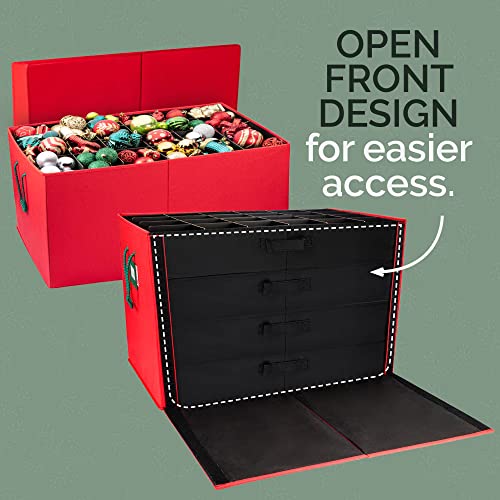 Christmas Ornament Storage Container Box with Dividers J726301