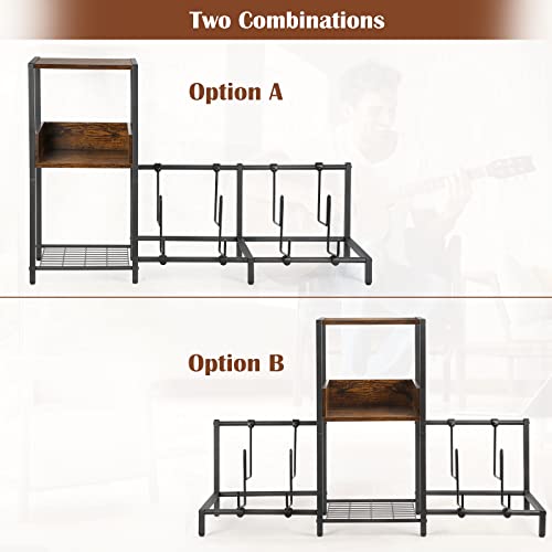 4-Tier Adjustable Guitar Stand with Shelf R5497