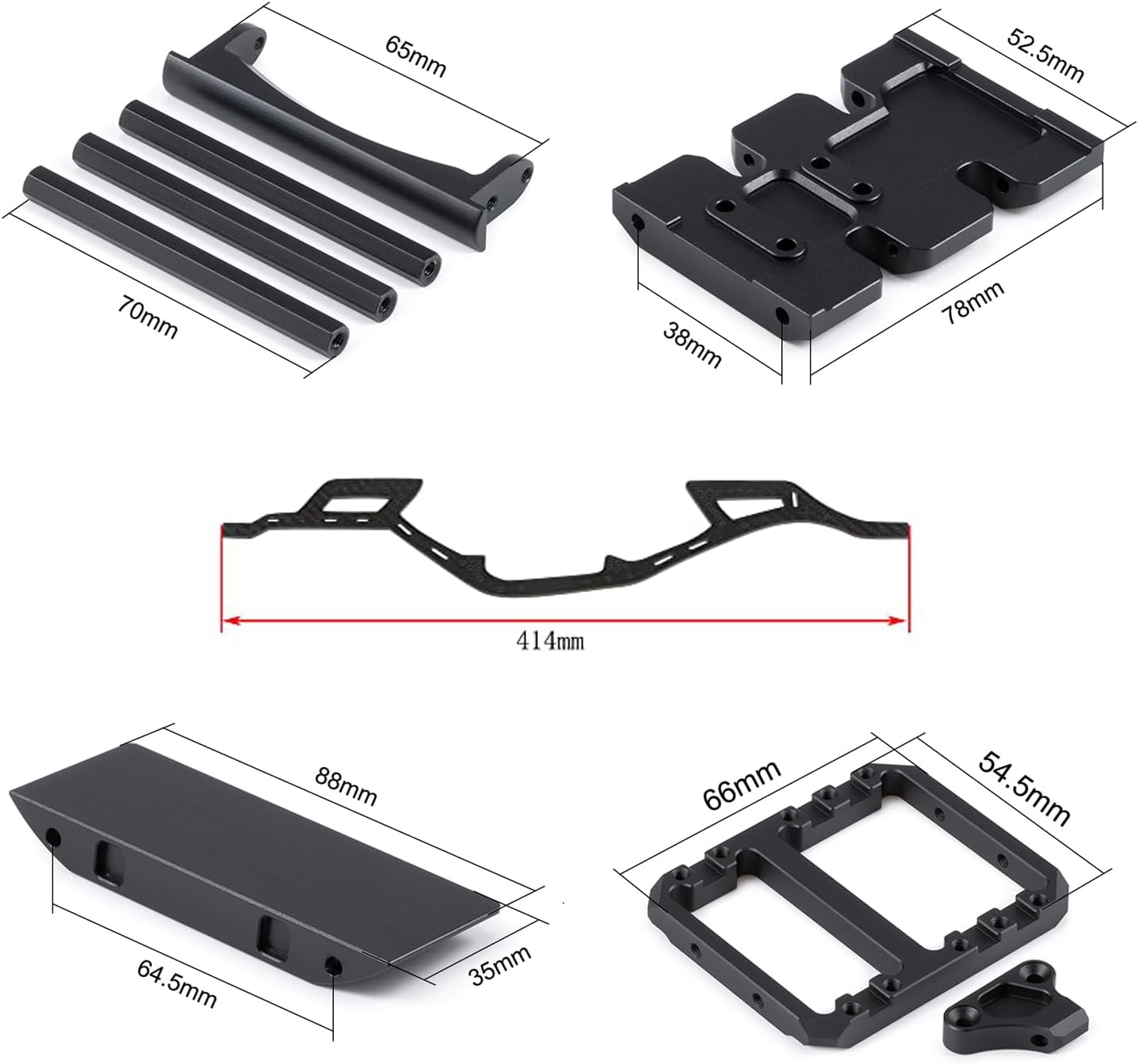 1/10 RC Carbon Fiber LCG Chassis Frame Girder Kit V48846