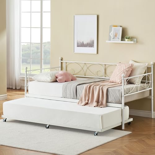 Black Metal Platform Sofa Bed Frame with Metal Slats, Metal Headboard and Footboard Z6633