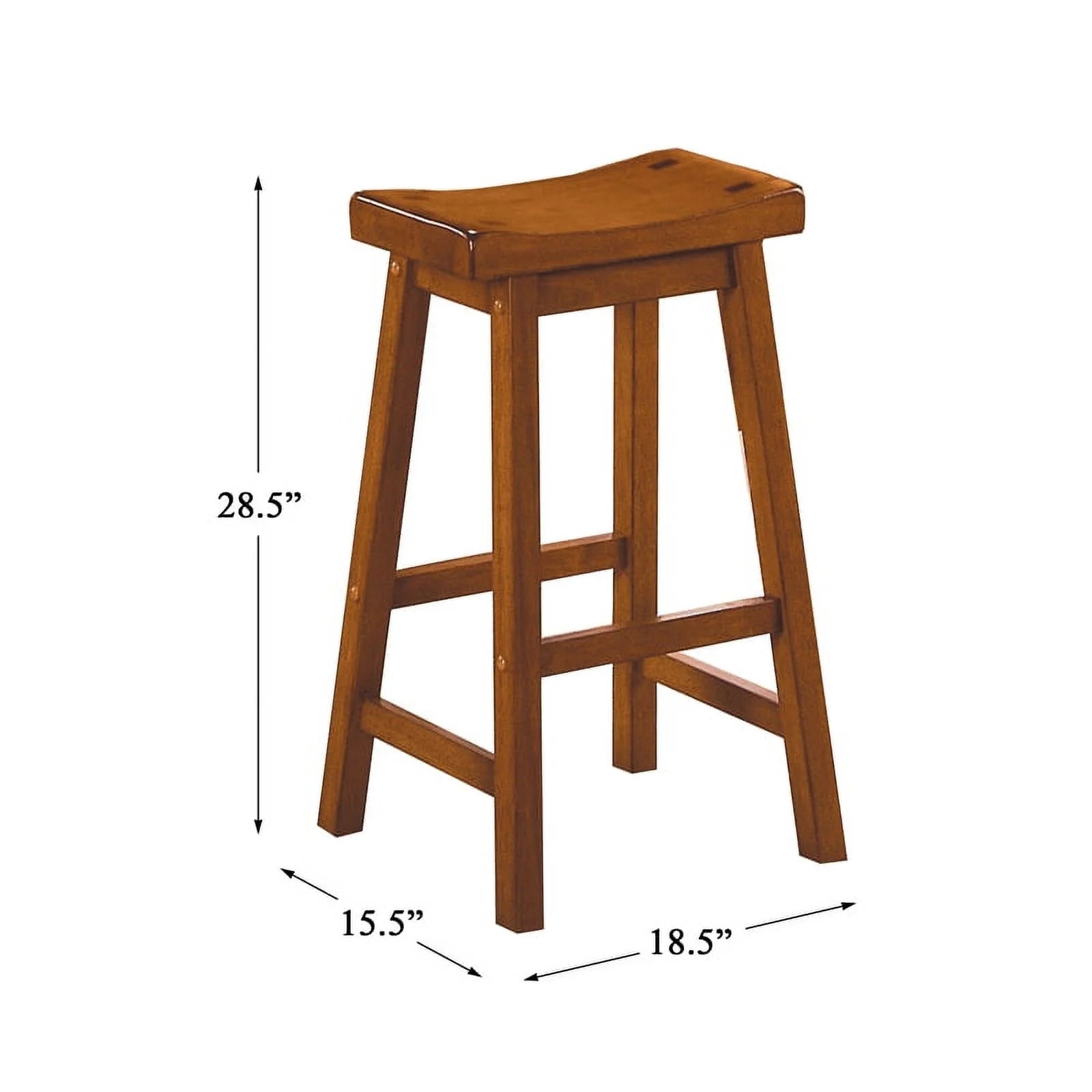Solid Wood Bar Stool in Oak (Set of 2) L5891