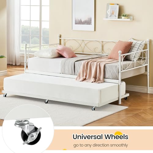 Black Metal Platform Sofa Bed Frame with Metal Slats, Metal Headboard and Footboard Z6633