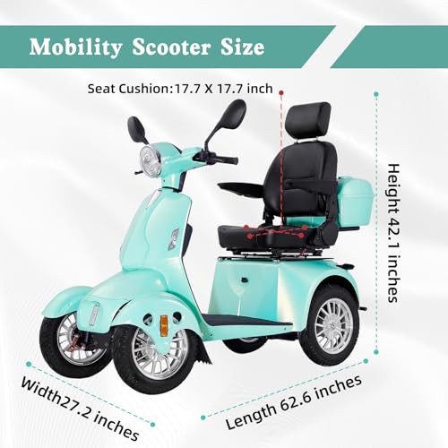 800W Heavy Duty All Terrain Motorized Scooter with Seats (Red) E4040