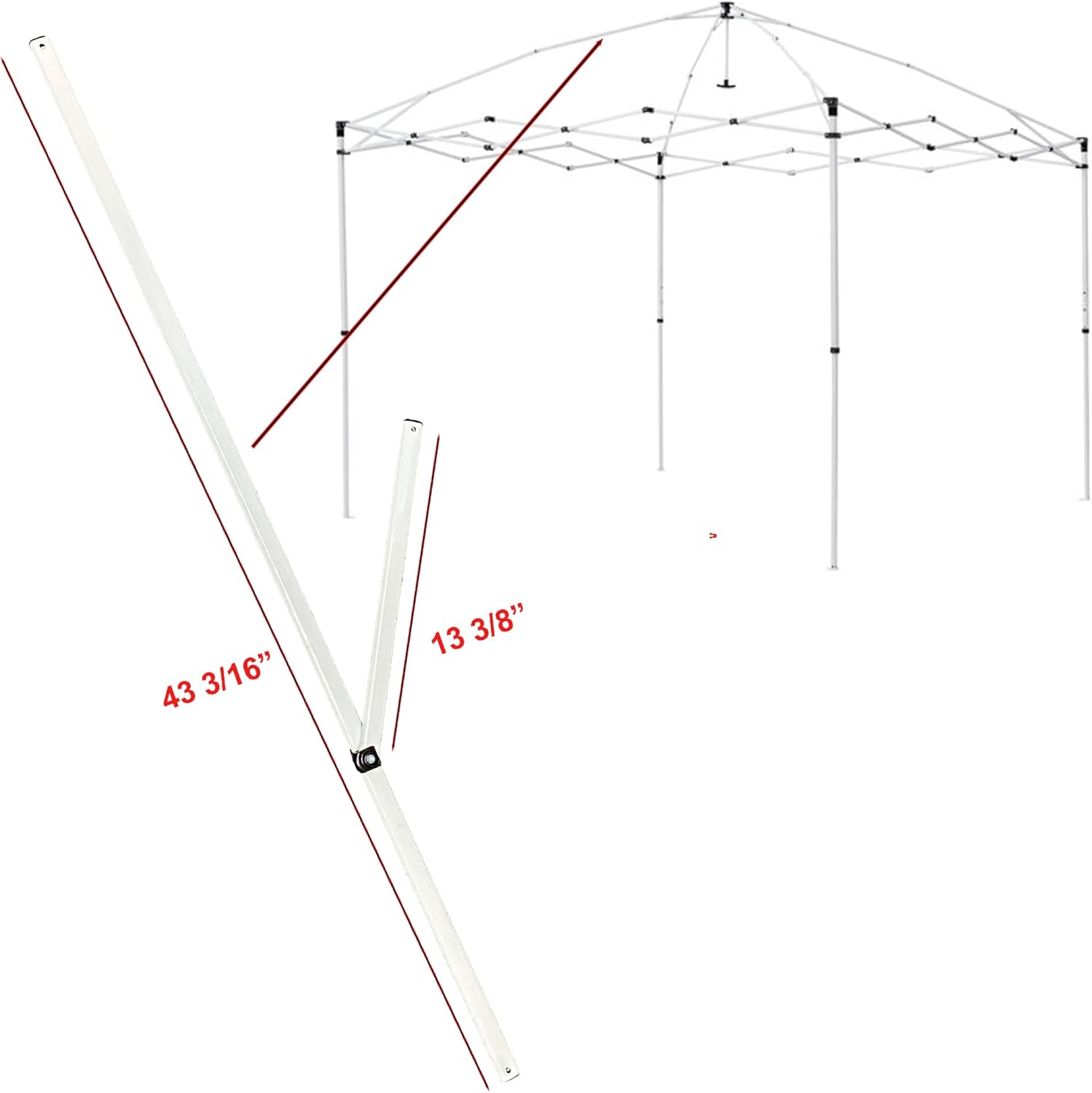 White Metal Canopy Gazebo Replacement Parts K8955
